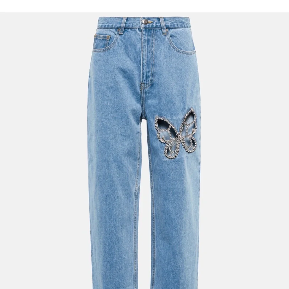 Area Embellished cutout high-rise straight jeans - Picture 1 of 7